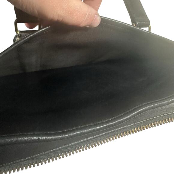 Vintage Coach Black Leather Slim Satchel Briefcase Made in USA 71918902 creed - Picture 15 of 16